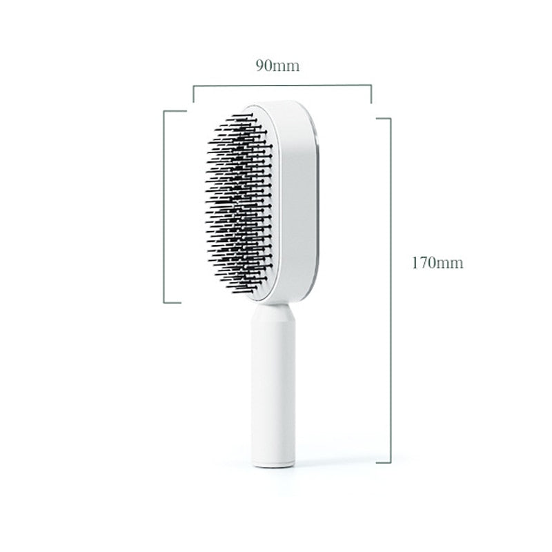 Self Cleaning Anti-Static Hair Brush - blossombellabeauty
