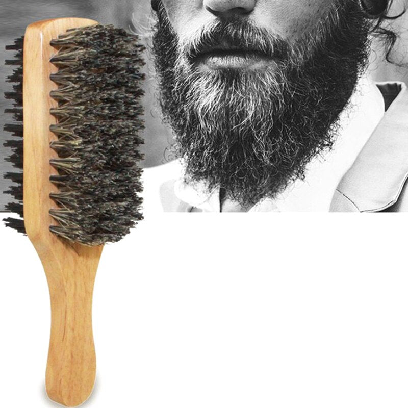 Men Boar Bristle Beard Brush - blossombellabeauty